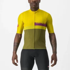 Maillot Manche Courte Castelli A Blocco Homme Jaune/Vert 2023 -Promos Vélos Urbains Boutique 01 4522017 782 700x700 3