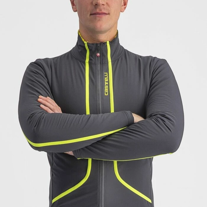 Veste Manche Longue Castelli Flight Air Gris Foncé/Lime 2023 7 Veste Manche Longue Castelli Flight Air Gris Foncé/Lime 2023 – Image 7