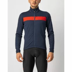 Veste Manche Longue Castelli Raddoppia 3 Bleu Foncé/Rouge 2023