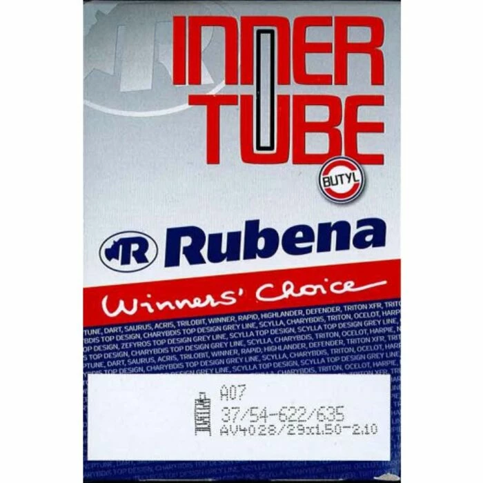 Chambre à Air Rubena 29x1.50 à 29x2.10 (700x37 à 45) Valve Schräder 40 Mm ETRTO 37/54-622 1 Chambre à Air Rubena 29x1.50 à 29x2.10 (700x37 à 45) Valve Schräder 40 Mm ETRTO 37/54-622